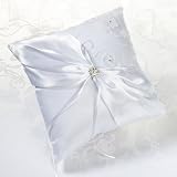 White Lace Ring Pillow