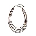 Seed, Glass and Metal Beads Brown Multi-Strand Necklace-Opaque "Top Seed Multi-Strand Neckl...