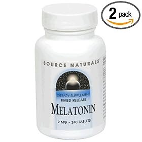 Source Naturals Melatonin, Time Release, 2 mg, Tablets, 240 tablets (Pack of 2)