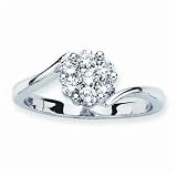 Sterling Silver 1/2 ct. Cubic Zirconia Floral Ring