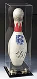 Single Bowling Pin Display Case with Gold Risers