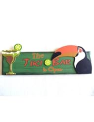 From Amazon.com. Click for details:
 The Tiki Bar Is Open - Wood Sign Features a Toucan and a Tropical Drink The Tiki Bar Is Open - Wood Sign Features a Toucan and a Tropical Drink