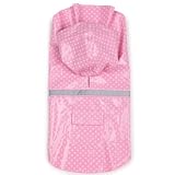 East Side Collection PU and Polyester Polka Dot Dog Rain Jacket, 12-Inch, Small, Pink