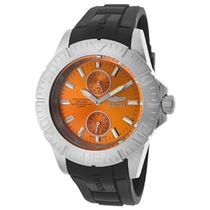 Invicta Men's 14385 Pro Diver Orange Dial Black Polyurethane Watch