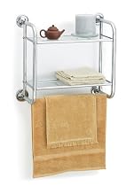 Polder Chrome and Glass Bath Rack, Chrome