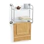 Polder Chrome and Glass Bath Rack, Chrome