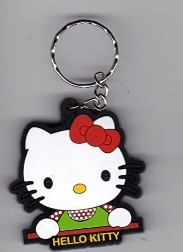 [HK2] HELLO KITTY Sanrio Japanese Animation Cartoon Rubber Keychain / Key-ring 1.5x2 Inches
