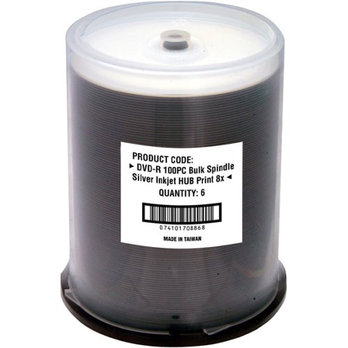 Fujifilm DVD-R 4.7GB 100PK SPINDLE 16X GEN SILVER THERMAL HUB PRINTABLE ( 25302898 )