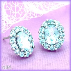 14K White Gold 1.65 CTW Aquamarine Earrings