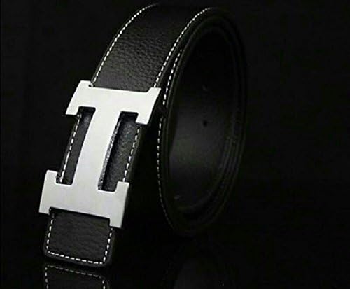 High Quality Unisex Brushed Silver Buckle Black