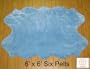 Faux Sheepskin Fur Pelt 6' x 6' (BLUE)