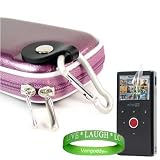 Flip Mino HD 2nd Generation Flip Video TPU Camera Carrying Case Pouch Sleeve-- ( Glossy Purple ) + Flip Camcorder Screen Protector + Vangoddy tm, Live*Laugh*Love wrist band!!!