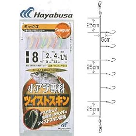 【クリックで詳細表示】ハヤブサ(Hayabusa) SG小アジ専科 ツイストMIX袖 6本 7号-1 HS320