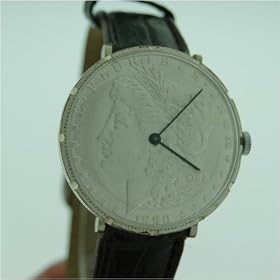 Vintage Antique watch: Swiss Made Sterling Silver Coin Wristwatch, 1960's by Swiss