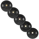 260 lbs Olympic Rubber Bumper Plate Set in Black