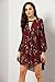 ROMWE Women's Loose Long Sleeve Keyhole Flowery Floral Beach Dress