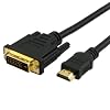 Eforcity Black 6FT /2 Meter HDMI Male to DVI Male Cable