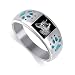 Sterling Silver Turquoise Inlay Wolf Band Ring Size 9