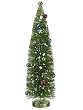 18" Pre-Decorated Flocked Glitter Bottle Brush Christmas Tree - Unlit