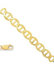 10k Solid Yellow Gold 3.2 mm (1/8 Inch) Mariner Chain Necklace 20" w/ Lobster Claw Clasp