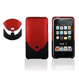 2Tone (Red + Black) Rubberized HARD CASE FOR APPLE IPOD TOUCH ITOUCH 2nd 3rd GEN 2G/3G 8GB, 16GB, 32GB, 64GB