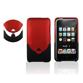 Rubberized Hard Case for Apple iPod Touch 3rd Generation (Red and Black) by Importer520