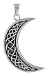 Celtic Moon Pendant - Stainless Steel - 1.5'' Height