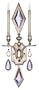 Fine Art Lamps Encased Gems 729050-1 Small Crystal 2-LT 120w (29"H x 12"W) Sconce Lighting in Silver