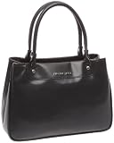 Paquetage Petit Cabas, Sac &agrave; main femme - Noir Refente de cuir de vachette