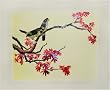 Birds in Japanese Maple - Woven Wheat Stalk Picture, Hand Crafted