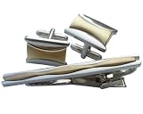 a pair of match tie bar with cufflinks