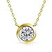 Bling Jewelry 925 Silver 2ct Bezel-Set Round CZ Solitaire Pendant Necklace