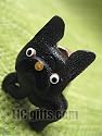 * FRENCH BULLDOG Black * VANCA Craft Petit Mini Mascot Leather Dog Keychains