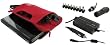 rooCASE 4n1 Acer AO532h-2730 10.1-Inch Garnet Red Netbook Neoprene Sleeve Case with AC and DC Adapter Charger Home / Car / Airplane - Spring Butterfly - Red