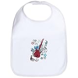 IMAGE OF Baby Bib Cloud White Rock Guitar Music
