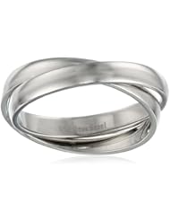 Womens Stainless Steel Wave Band Ring