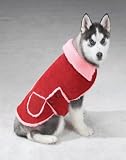 X-SMALL - RED - Fleece Lined Courduroy Dog Coat