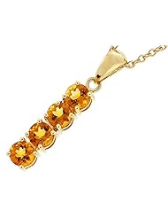 Tommaso Design (tm) Genuine Citrine Straight Journey Pendant