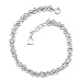 Casual Elegance: Sterling Silver Designer Inspired Charm Link Bracelet with Silver Beads