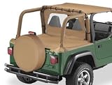 Bestop 9001937 Jeep Accessories - Duster Deck Cover w/ factory soft top bown folded down Wrangler 97-02 Spice