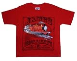 THOMAS THE TANK ENGINE "JAMES STAMPS" Highlighted Appliques Red Tee