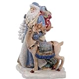 Santa & Reindeer Collectible Porcelain Figurine!