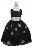 New Geometric Circle Organza Dress 8 Black Silver (SK 3019)