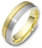 6mm retro two-tone wedding band ring (14K Gold)