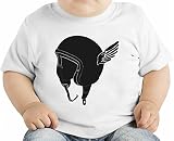Helmet with wings オーガニックベビーTシャツ 12 - 18 Months