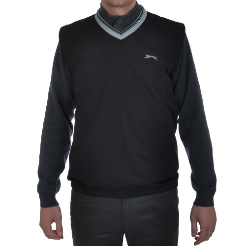 Slazenger Golf Mens V Neck Wind Vest - Black