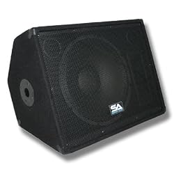Seismic Audio - Single 15 Floor Monitor Studio, Stage, or Floor use - Pole mounts for PA/DJ Speaker - Bar, Band, Karaoke, Church, Drummer use