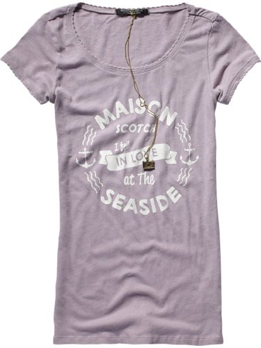 Maison Scotch Damen Top 12210251742 - Varsity tee series, Gr. 40 (L/size 3), Pink (85 - li Preisvergleich
