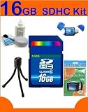 High-Speed 16GB SDHC Class 6 Memory Card and FREE Kit. FREE Digital Camera Kit includes: SD/SDHC USB 2.0 card reader, 5-piece cleaning kit, LCD screen protectors and a mini tripod.