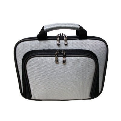 CaseCrown Double Memory Foam Case (Grey Nylon w/Pocket) to Carry the HP Mini 110-1050NR 10.1-Inch Netbook